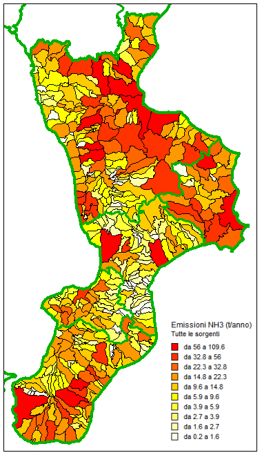 Inventario delle emissioni anno 2010 - NH3