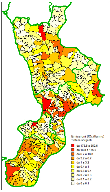 Inventario delle emissioni anno 2010 - SOx